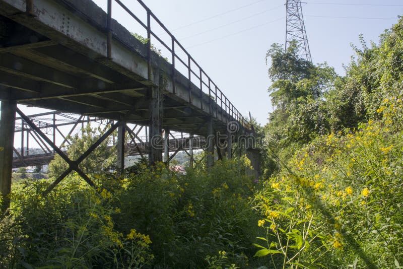 Brückenunterstützung und -strahlen stockfotografie Brückenunterstützung und -strahlen stockfotografie
