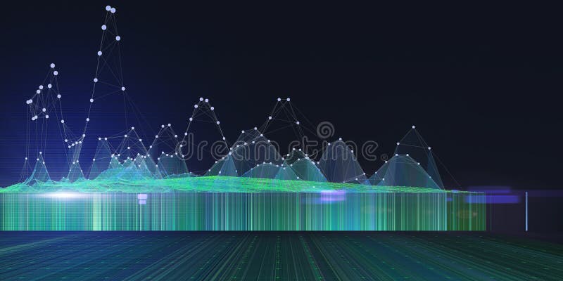 Bstract background color graph wireframe from circles and blurred lines on dark. Technology wireframe concept virtual data vector illustration