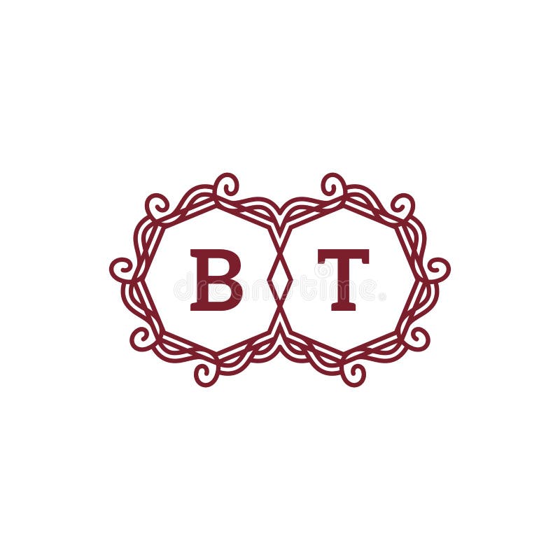BT Letter Logo Flourish Swirl Logos Design Stock Vector - Illustration ...