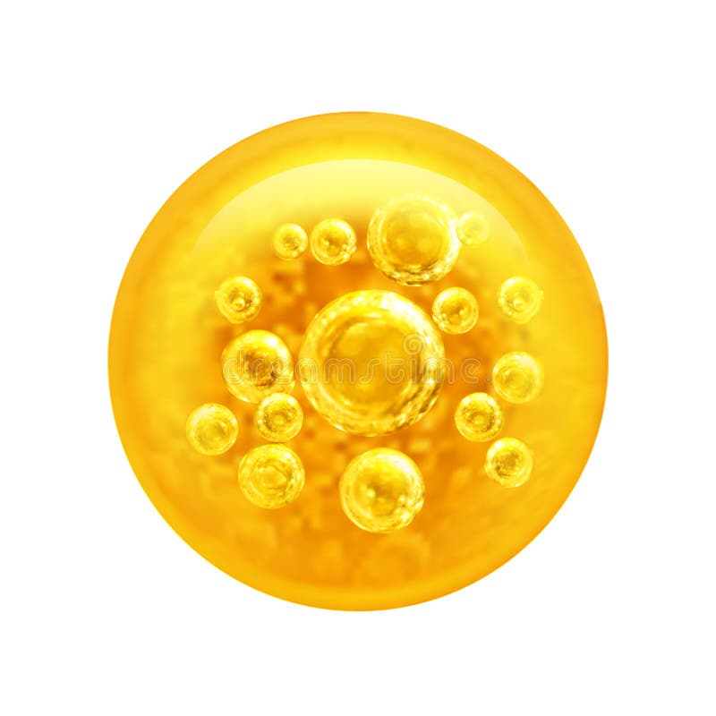 Bubblaolja inom en stor olje- bubbla också vektor för coreldrawillustration. Bubblor oljer inom en stor olje- bubbla som isoleras på vit bakgrund också vektor för coreldrawillustration