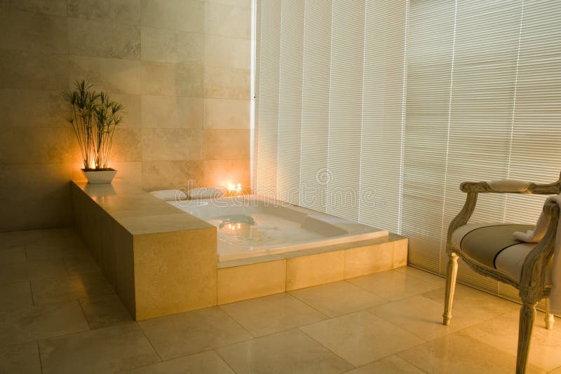 Bubblebath and candles stock photo. Image of open, restroom 1086860