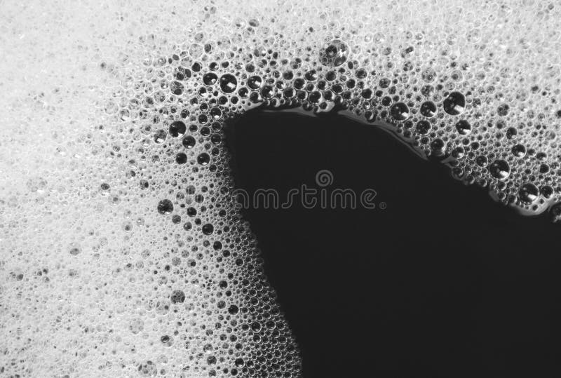 Bubble from Detergent Drifts on Water Skin Stock Photo Image of