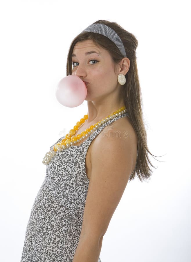 Bubble Gum Girl stock photo. Image of behaviour, happy 3133870