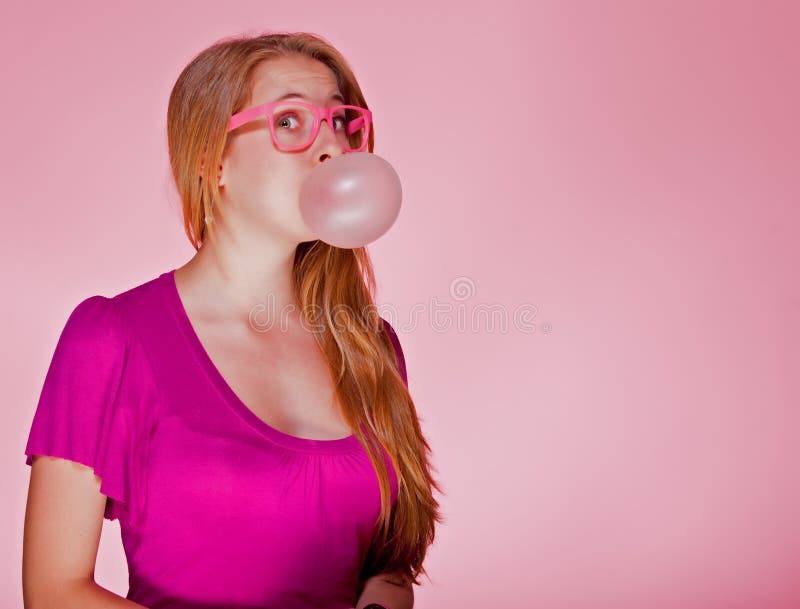 Bubble Gum Girl With Glasses Stock Image Image Of Head Dress 24843371 Bubble Gum Girl With Glasses Stock Image Image Of Head Dress 24843371