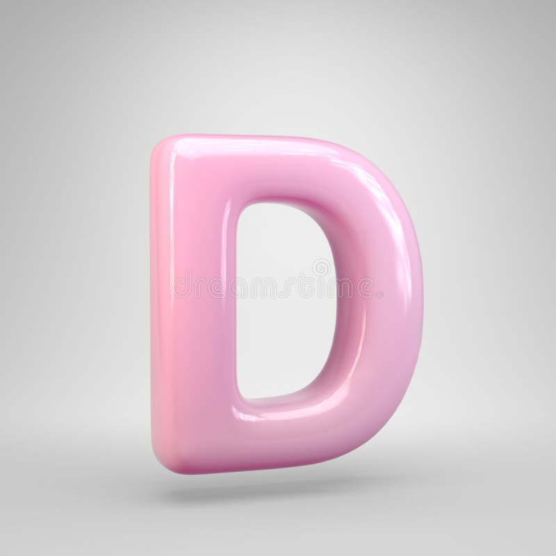 Bubble Gum Pink Letter D Uppercase Isolated On White Background Stock ...