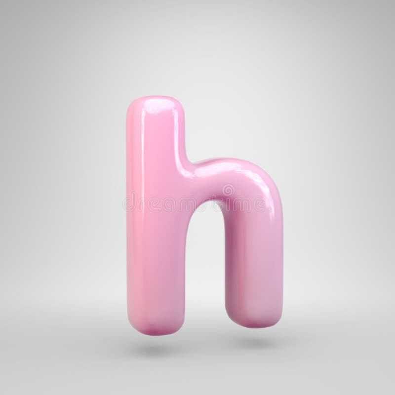 Bubble Gum Pink Letter H Lowercase Isolated On White ...