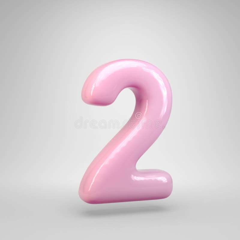 Bubble Gum Pink Number 2 Isolated On White Background Stock ...