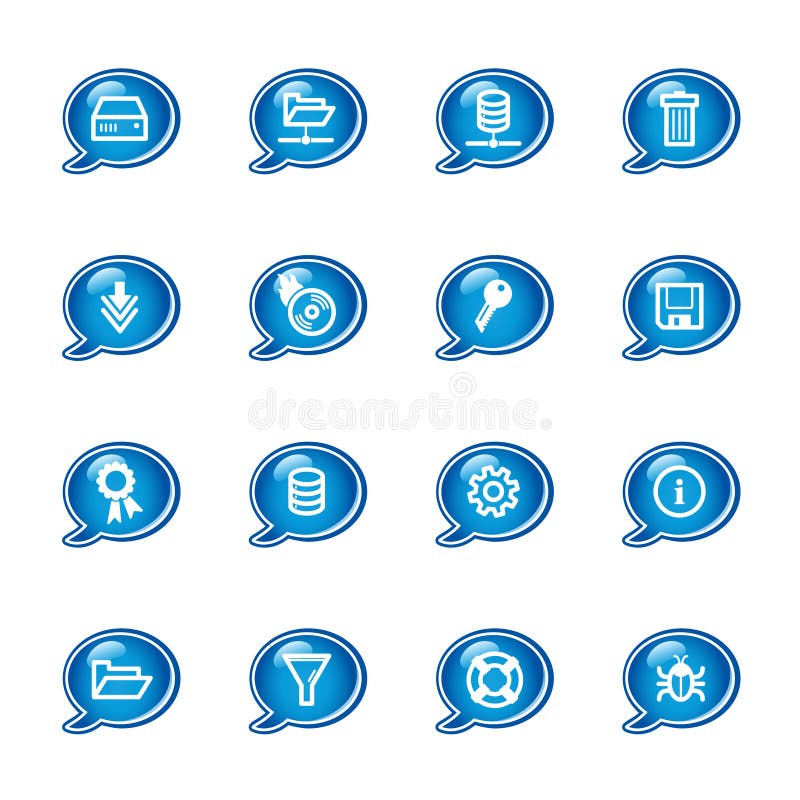 Bubble server icons vector illustration