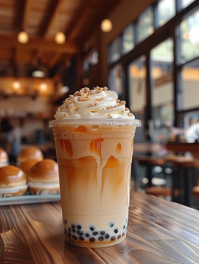 Bubble Tea. Glass of Bubble Tea. Yellow Bubble Tea Stock Photo - Image ...