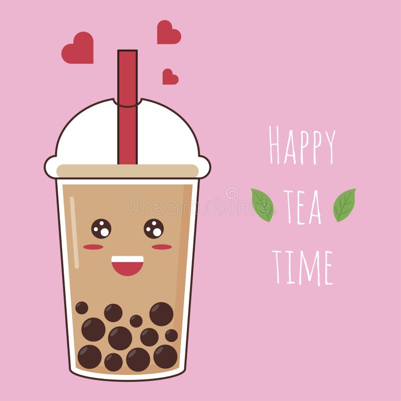 Bubble Tea Or Pearl Milk Tea Vector Stock Vector - Illustration of