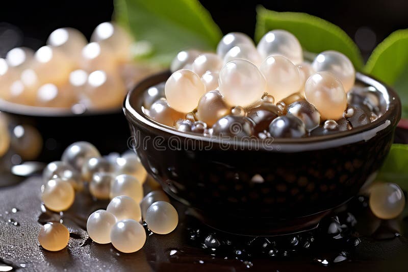Bubble Tea Pearls Also Known As Tapioca Pearls a Key Ingredient Stock Bubble Tea Pearls Also Known As Tapioca Pearls a Key Ingredient Stock