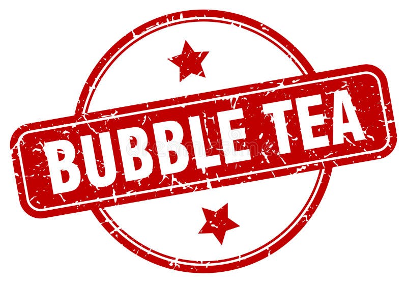 Bubble Tea Stamp. Bubble Tea Round Grunge Sign. Stock Vector