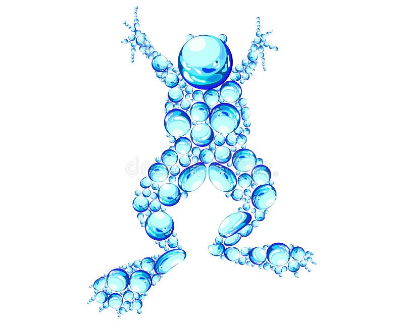 Bubbles frog for design use. Vector illustration;