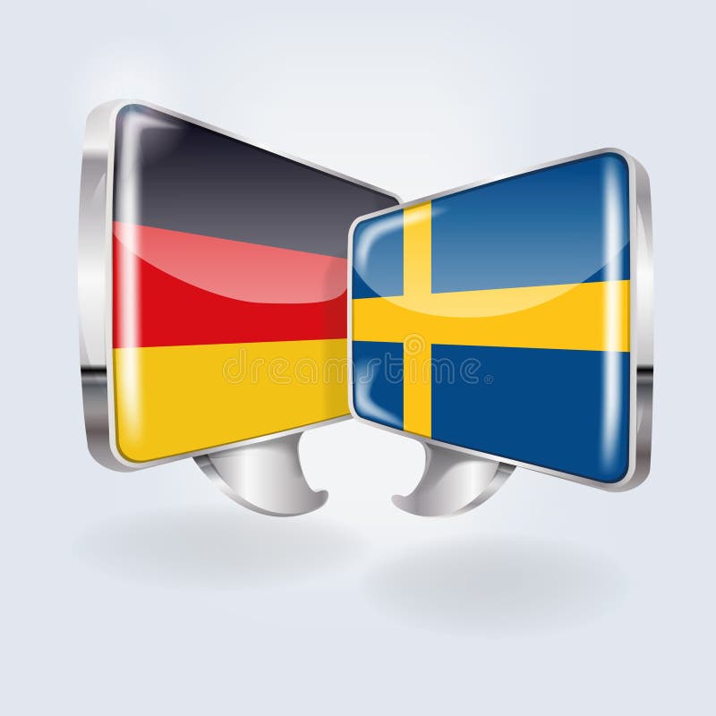 Bubbles in German and Swedish Stock Vector Illustration of global