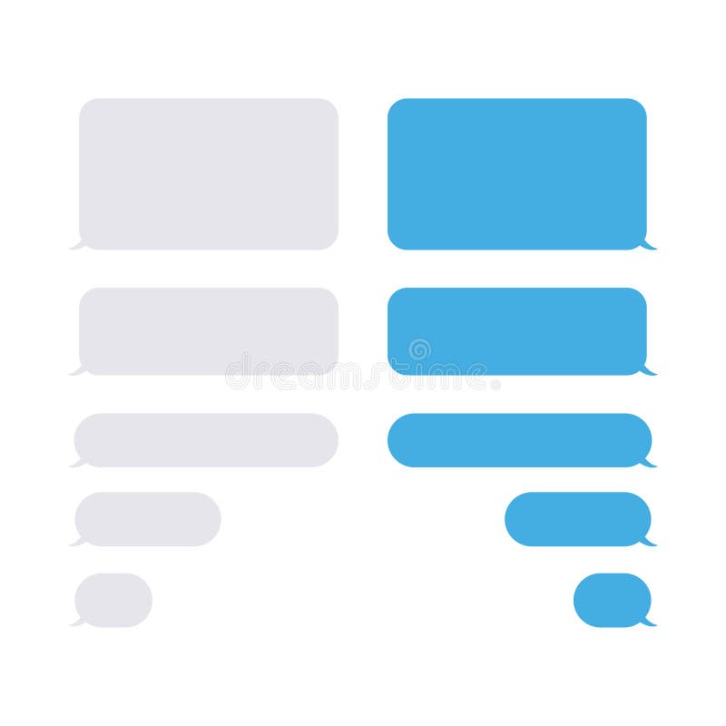 Bubbles messages chat speech vector isolated. Sms or mms bubble text. Communication elements. EPS 10 - Vector