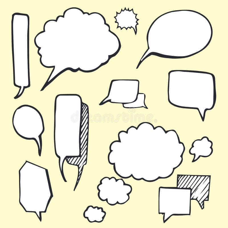 Bubbles with Shadow Hand Drawn Vector Illustration stock illustration