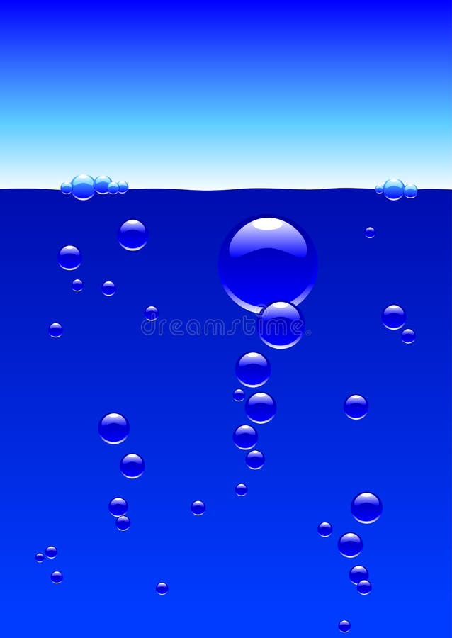 Abstract vector illustration of underwater bubbles floating to the surface. Abstract vector illustration of underwater bubbles floating to the surface