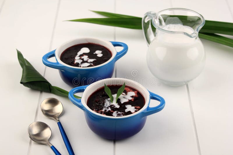 Bubur Ketan Hitam or Black Glutinous Rice Porridge royalty free stock image