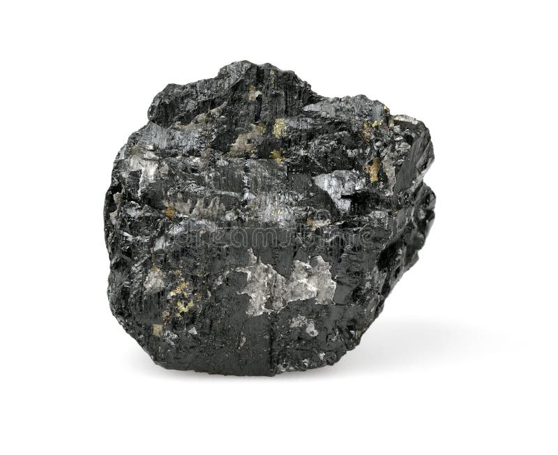 Bucată de cărbune izolată pe alb stock image
