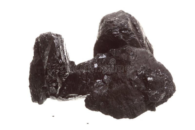 Bucată de cărbune izolată pe alb royalty free stock image