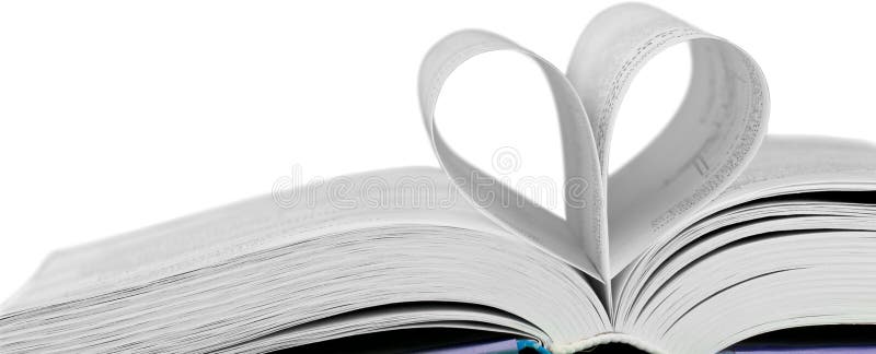 Buch mit den Seiten gefaltet in Form eines Herzens - lizenzfreie stockfotografie Buch mit den Seiten gefaltet in Form eines Herzens - lizenzfreie stockfotografie