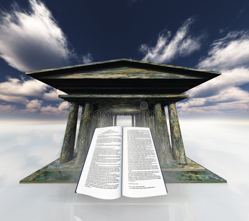 Buch vor altem Tempel vektor abbildung