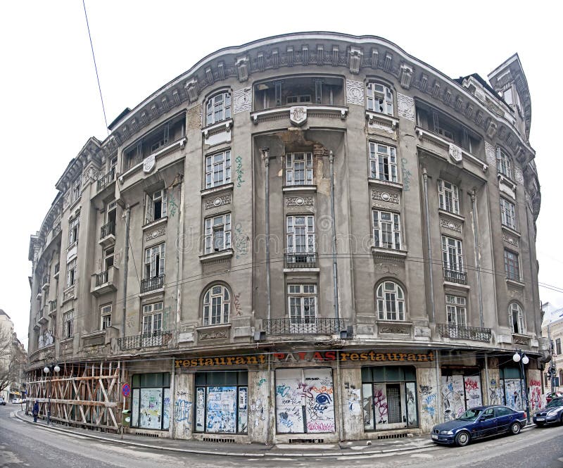 Bucharest old buildings-Palas restaurant royalty free stock image