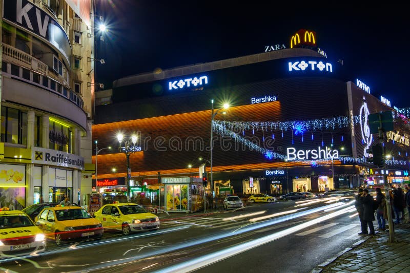 Bucharest, Romania â€“ December 25: Unirea Shopping Center on December 25, 2015 in Bucharest. Horizontal view with numerous Chris