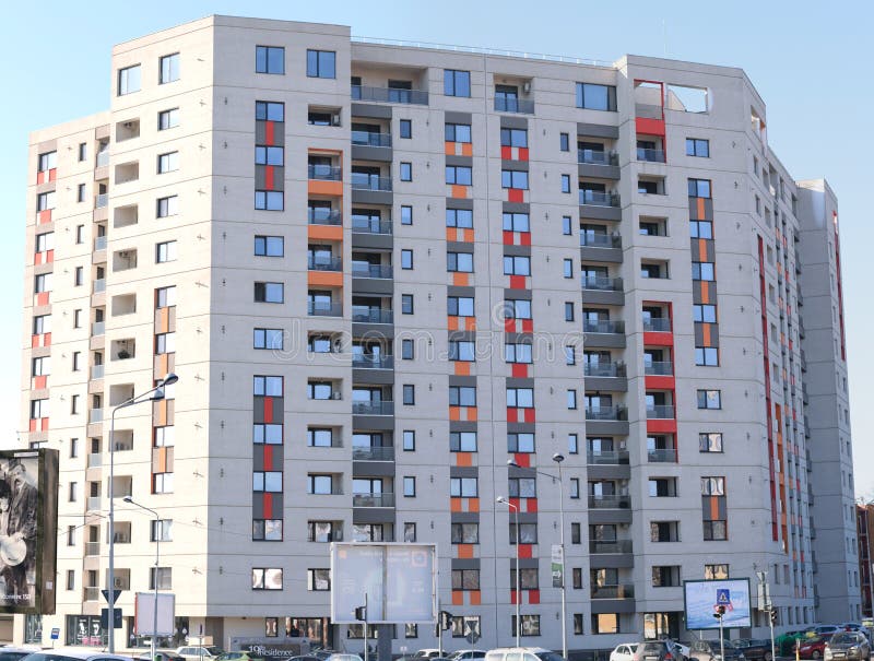 Bucharest, Romania January 25, 2018 New Block of Apartments in