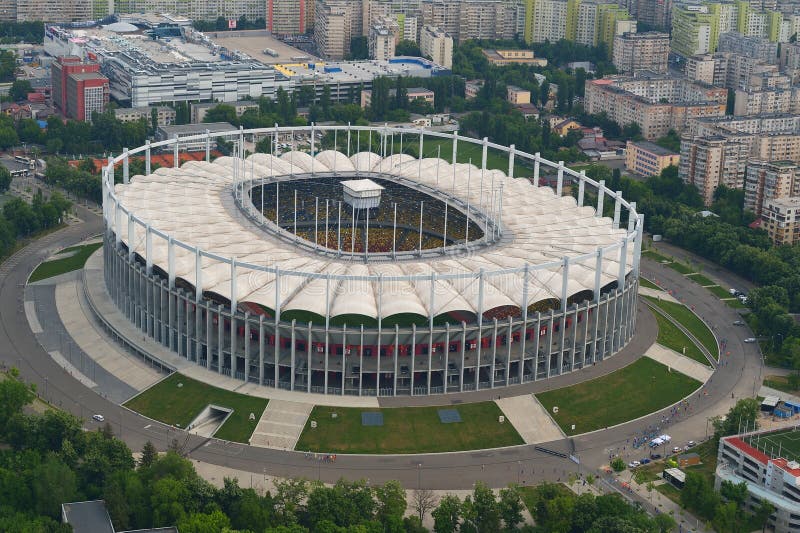 Bucharest, Romania, May 17, 2015: Aerial view of National Football Arena stock photo Bucharest, Romania, May 17, 2015: Aerial view of National Football Arena stock photo