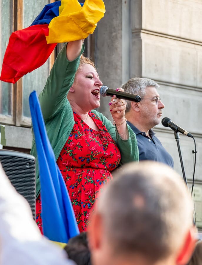 Romanian Senator Diana Iovanovici Sosoaca Giving A Speech At A Protest Against Covid 19 Editorial Image Image Of Democracy 07242021 225323925