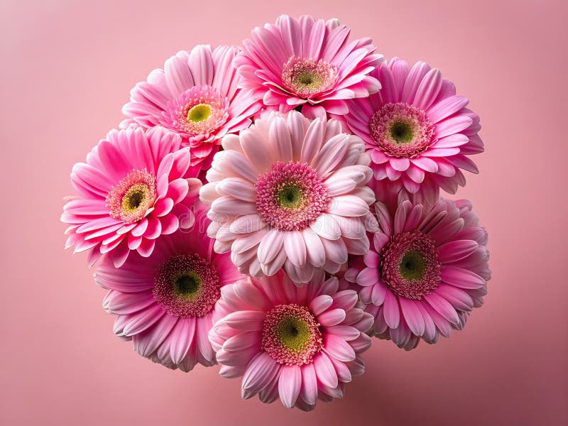 Buchet Delicat de Gerbera Roz O natură statică florală minimalistă care surprinde frumusețea florilor roz pastel într-un royalty free illustration