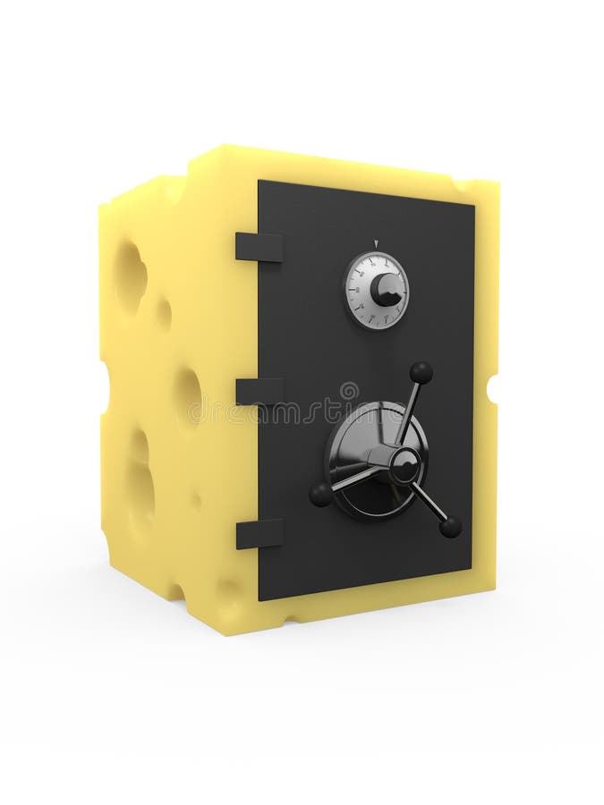 Safe or vault made out of swiss cheese with lots of holes. Concept for poor security. Safe or vault made out of swiss cheese with lots of holes. Concept for poor security