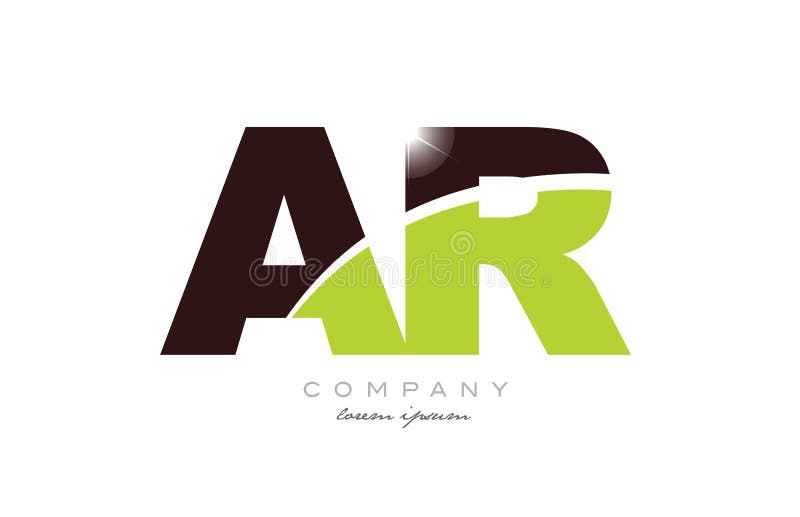 Buchstabe AR eine r-Alphabetkombination in der grünen und braunen Farbe für Logoikonenentwurf stock abbildung Buchstabe AR eine r-Alphabetkombination in der grünen und braunen Farbe für Logoikonenentwurf stock abbildung
