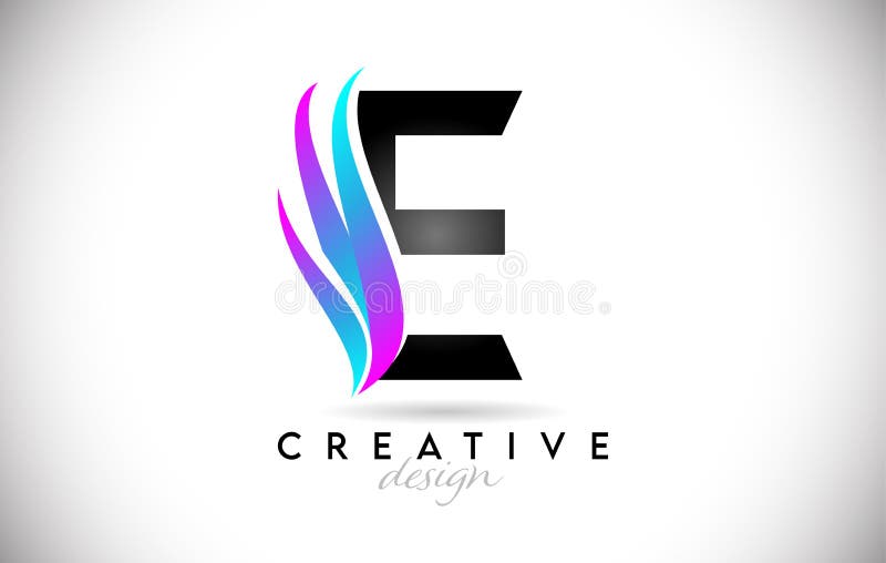 Buchstabe e Logo mit kreativen Gradientenschleifen. kreativer eleganter Buchstabe e mit farbigem Vektorsymbol vektor abbildung