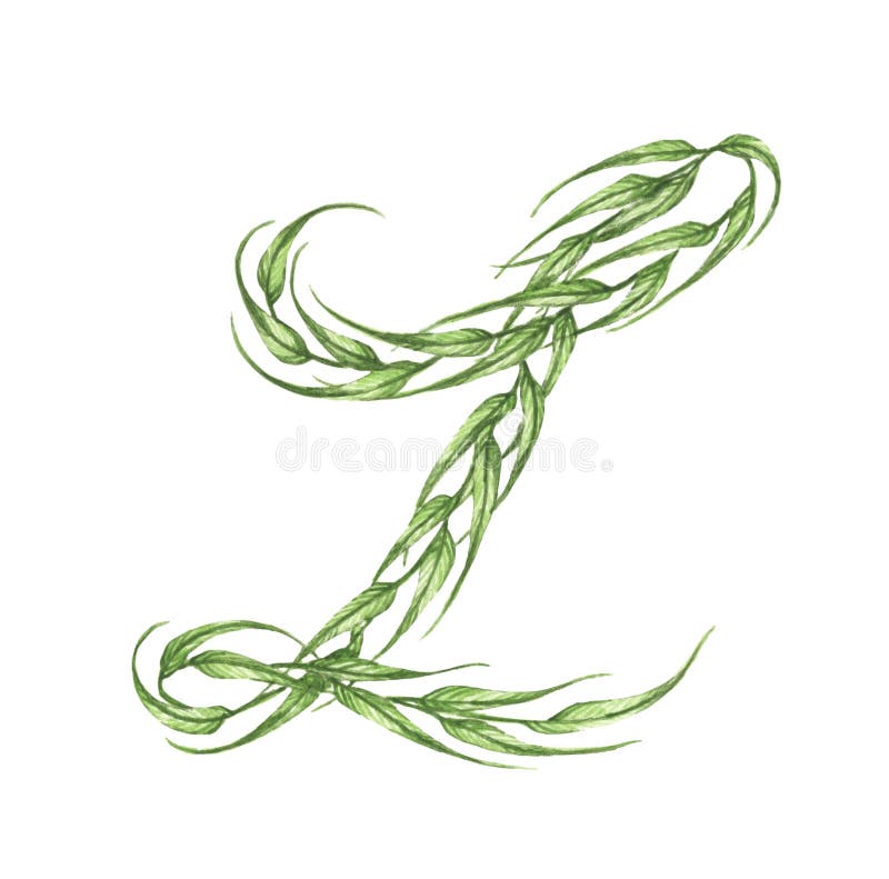 Buchstabe L, Alphabet von grünen Blättern Dekoratives Bild einer Flugwesenschwalbe ein Blatt Papier in seinem Schnabel vektor abbildung Buchstabe L, Alphabet von grünen Blättern Dekoratives Bild einer Flugwesenschwalbe ein Blatt Papier in seinem Schnabel vektor abbildung