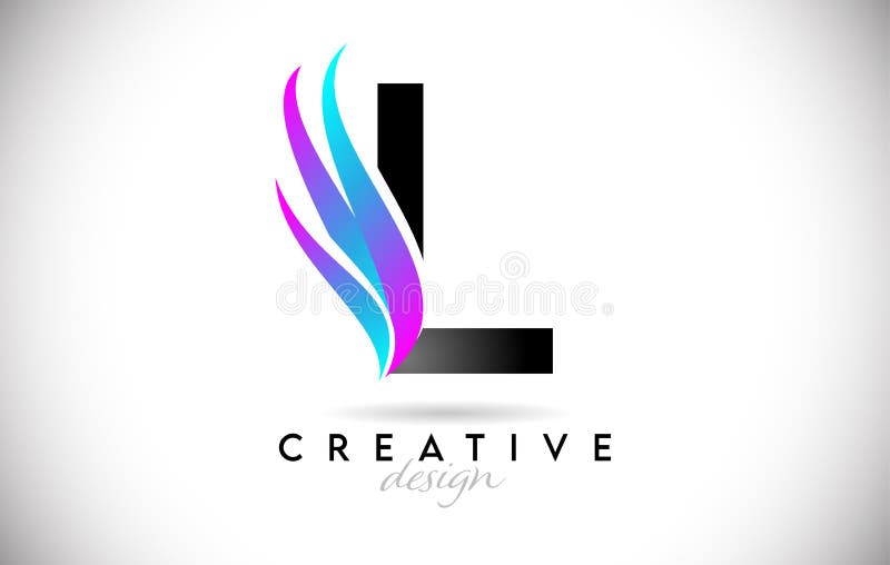 Buchstabe l Logo mit kreativen Gradientenschleifen. kreative elegante Buchstabe l mit farbigem Vektorsymbol vektor abbildung