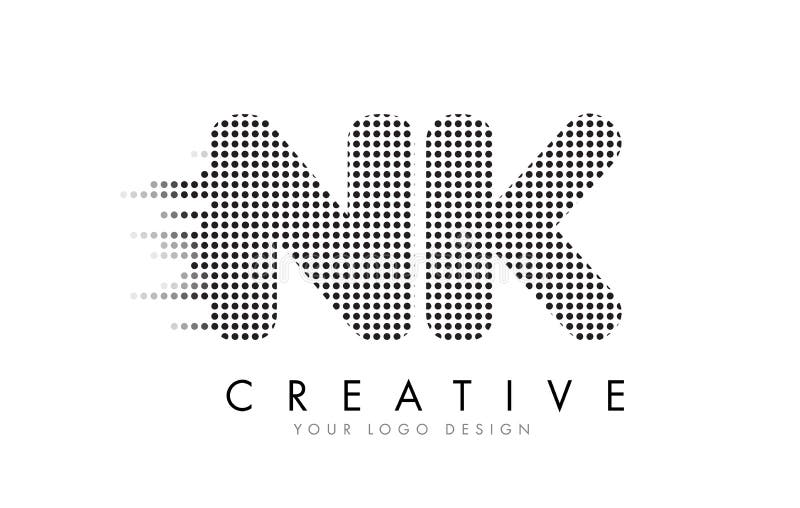 Buchstabe-Logo NK N K mit schwarzen Flecken und Spuren