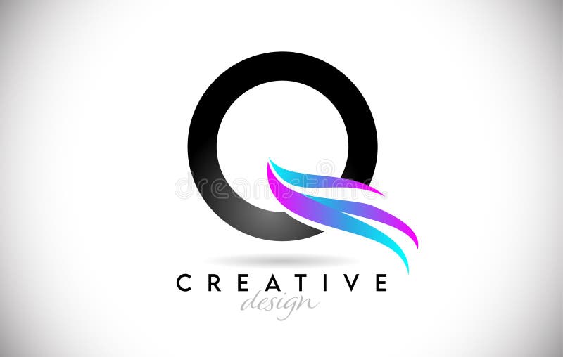 Buchstaben q Logo mit kreativen Gradientenschleifen. kreativer eleganter Buchstabe q mit farbigem Vektorsymbol vektor abbildung