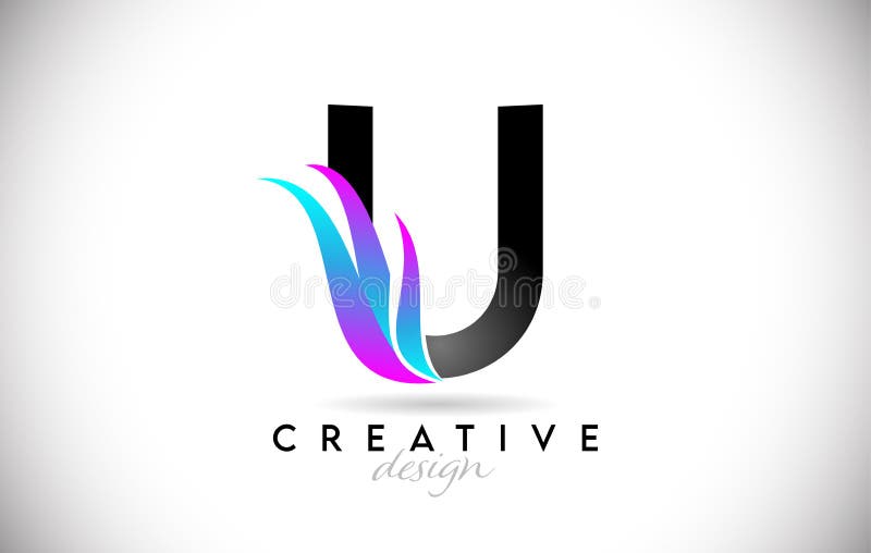 Buchstaben u Logo mit kreativen Gradienten. kreative elegante Buchstaben u mit farbigem Vektorsymbol vektor abbildung