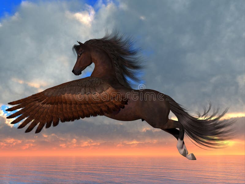 Pegasus Schwarz Pferd