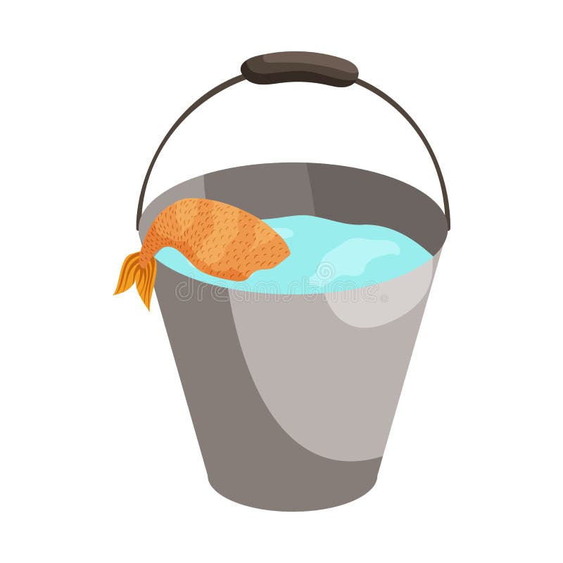 Bucket of Fish Icon, Cartoon Style Stock Illustration - Illustration of  artwork, bucket: 123234801