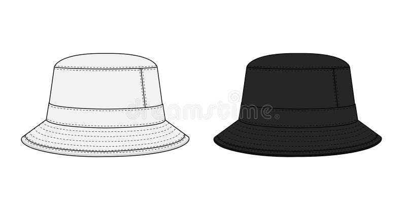 Bucket Hat Template Vector Illustration Set Stock Vector - Illustration ...