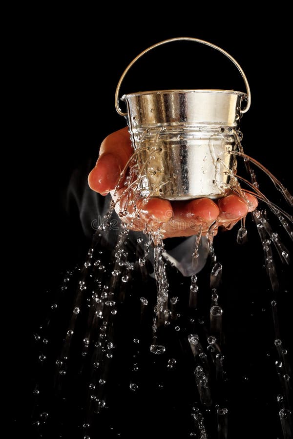 Bucket with holes