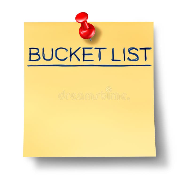 Download Bucket List Text Written On A Yellow Office Note Stock Illustration - Illustration of list, goals: 18266029