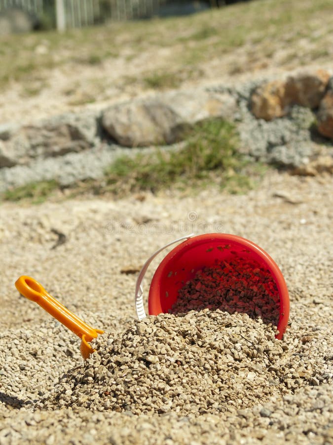 Bucket in the sand stock image. Image of bathe, recreation 16946539