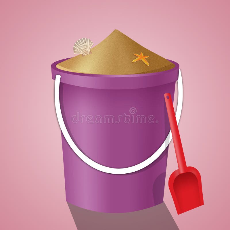 Bucket with sand stock illustration. Illustration of seasonal 70149006