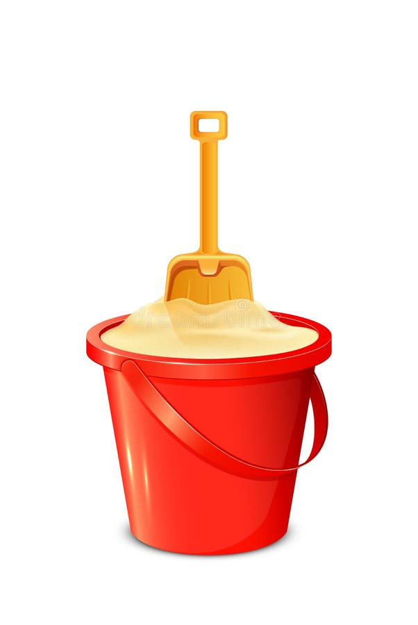 Bucket With Shovel And Sand Stock Vector Illustration of design