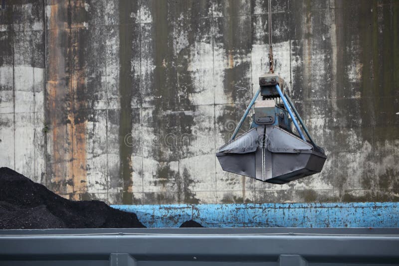 Bucket suspended from a crane