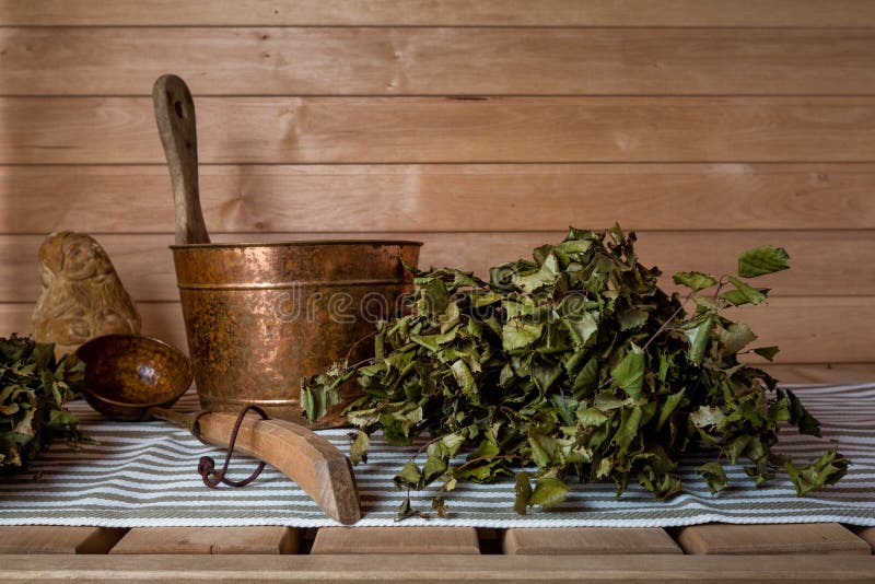 A Bucket of Water and a Birch Bath Whisk in a Traditional Stock Photo -  Image of interior, healthy: 107024316